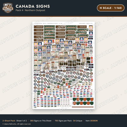 Alpine Railworks 30383N N Scale Canada Signs - Northern Outpost