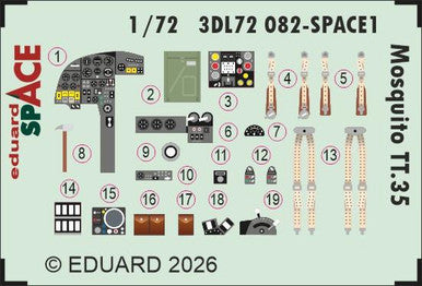 Eduard 3DL72082 1/72 Mosquito TT.35 SPACE SPACE for AIRFIX