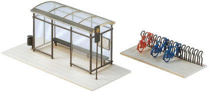Faller 180553 HO Scale Bus Shelters & Bicycle Stands Model Kit