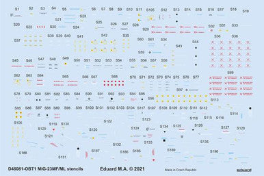 Eduard D48081 1/48 Decal MiG-23MF/ML Stencils for Trumpeter