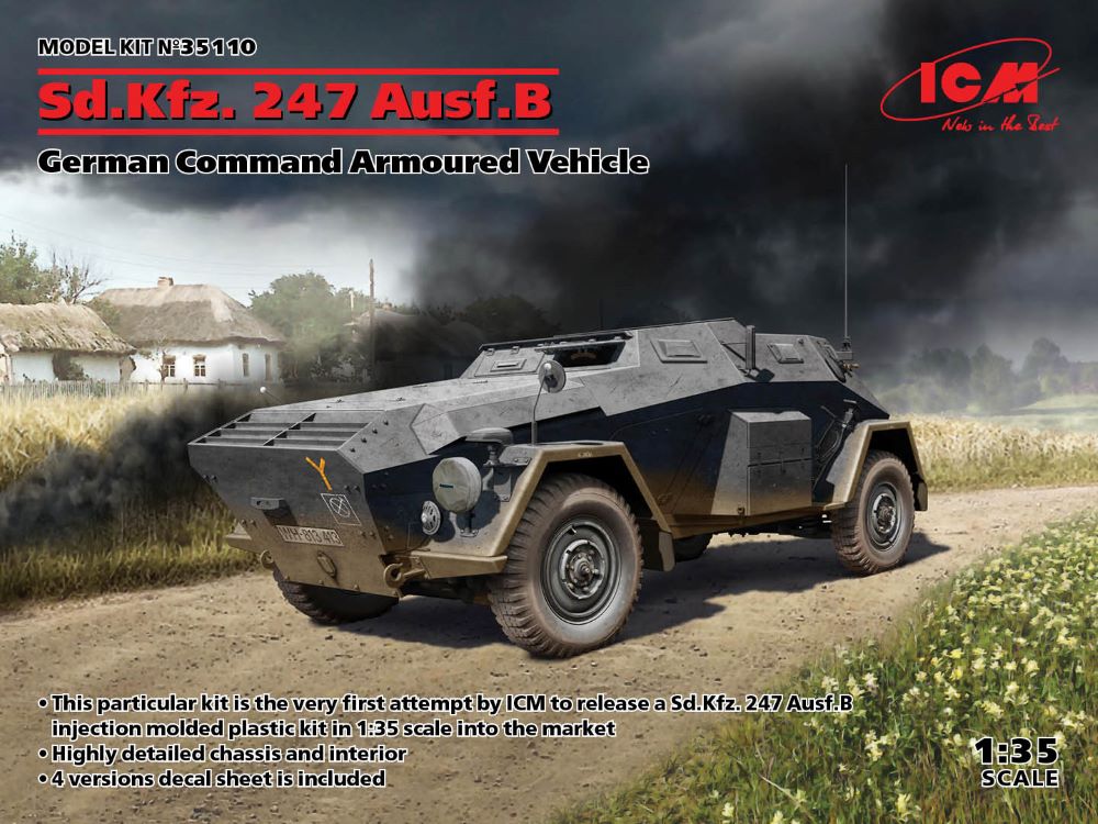 ICM Models 35110 1/35 German SdKfz 247 Ausf B Command Armoured Vehicle