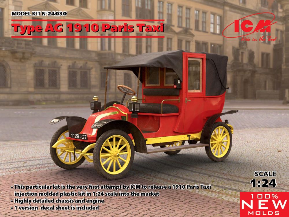 ICM Models 24030 1/24 1910 Type AG Paris Taxi