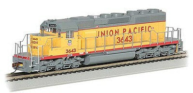 Bachmann 67026 HO Scale EMD SD40-2 - Standard DC -- Union Pacific #3643 (Armour Yellow, gray)