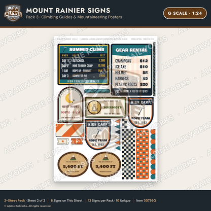 Alpine Railworks 30736G G Scale Tourist Signs - Mount Rainier