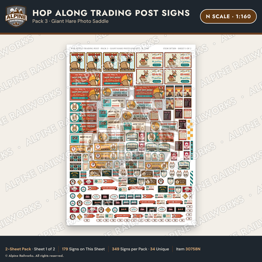 Alpine Railworks 30758N N Scale Roadside Signs - Trading Post