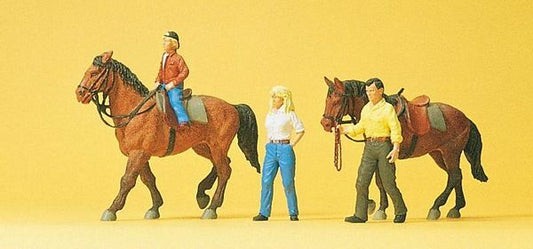 Preiser 10500 HO Scale Sports & Recreation -- Riders w/Horses #1