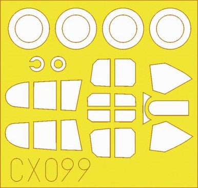 Eduard CX099 1/72 Mask P-40E Mk.I for Hasegawa Canopy Mask Set