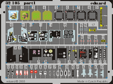 Eduard 32510 1/32 F/A-18C Interior for Academy (Pre-Painted)