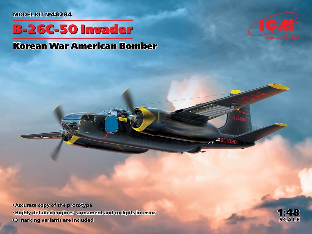 ICM Models 48284 1/48 USAF B26C50 Invader Bomber Korean War