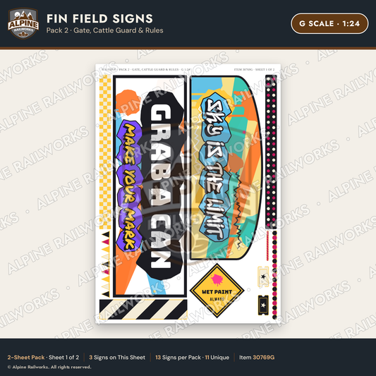 Alpine Railworks 30769G G Scale Roadside Signs - Buried Car Art