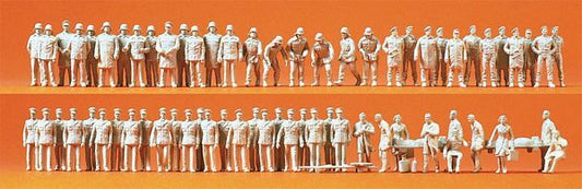 Preiser 16339 HO Scale Unpainted Figure Set -- Firemen