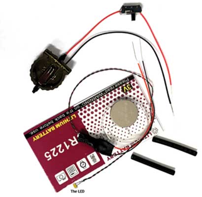 Evans Designs 3VNFRED All Scale End-of-Train Device - Kit -- Red Nano LED. Battery Included w/On-Off Switch