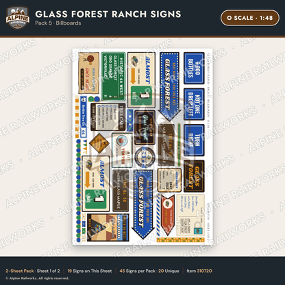 Alpine Railworks 31072O O Scale Roadside Signs - Bottle Tree Ranch