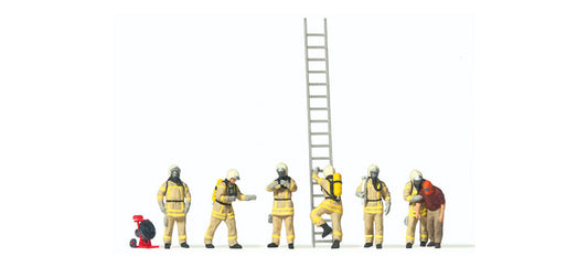 Preiser 10774 HO Firefighters, Breathing Apparatus, Beige