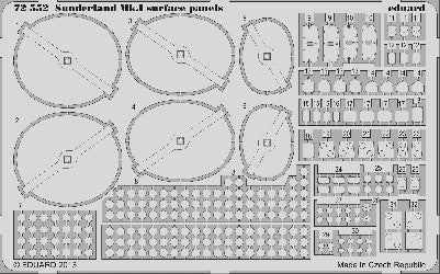 Eduard 72552 1/72 Aircraft- Sunderland Mk I Surface Panels for ITA