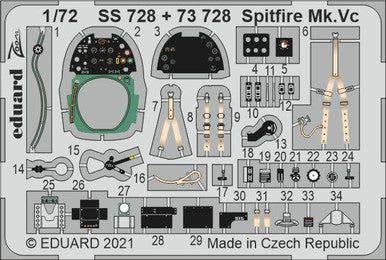 Eduard 73728 1/72 Spitfire Mk.Vc Photo Etched Set for AIRFIX