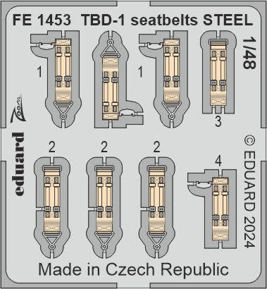 Eduard FE1453 1/48 TBD-1 Devastator Seatbelts STEEL Zoom Set