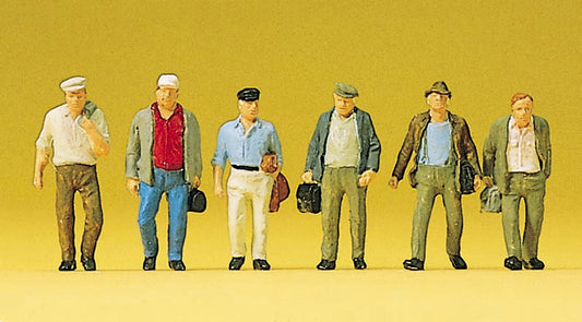 Preiser 10366 HO Scale Male Commuters Figure Set pkg(6)
