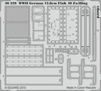 Eduard 36329 1/35 WWII German 12.8cm Flak 40 Zwilling for TAK