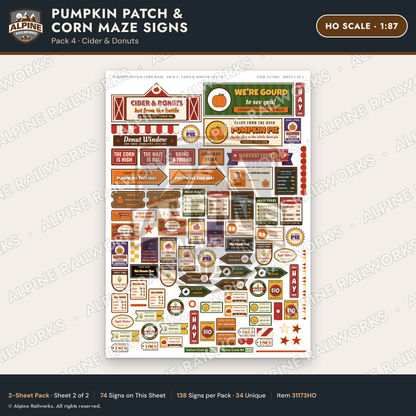 Alpine Railworks 31173HO HO Scale Farm Signs - Pumpkin Patch