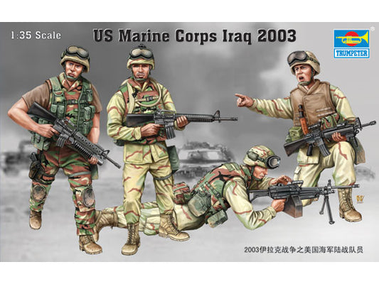 Trumpeter Scale Models 407 1/35 US Marine Corps Iraq 2003 Figure Set (4)