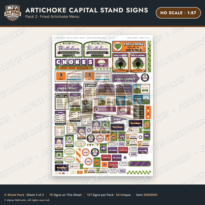 Alpine Railworks 31009HO HO Scale Roadside Signs - Giant Artichoke