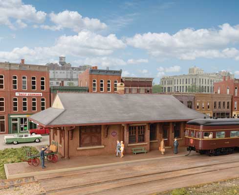 Walthers Cornerstone 3553 HO PRR Brick Combination Station Kit