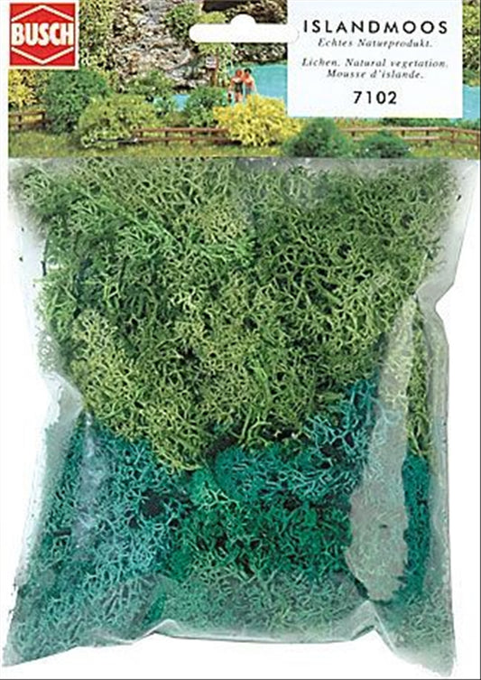 Busch 7102 All Scale Lichen, Light & Dark Green 35g
