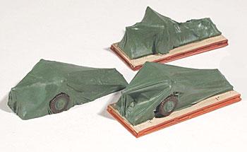 Chooch Enterprises 7257 HO Scale Cast Freight Car Load Covered Artillery pkg(3)