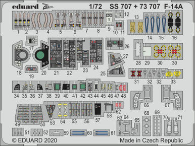 Eduard 73707 1/72 F-14A Photo Etched Set for ACADEMY