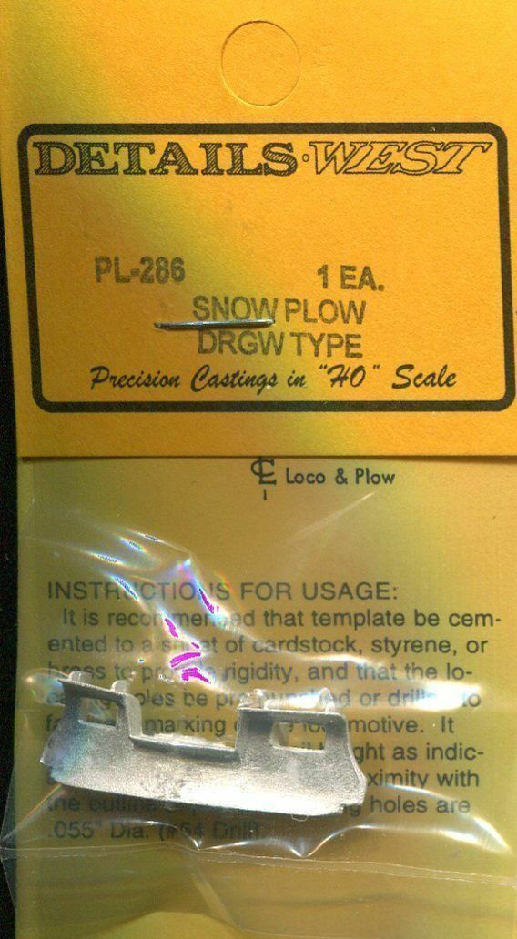 Details West 286 HO Scale Snow Plows -- Denver, Rio Grande & Western