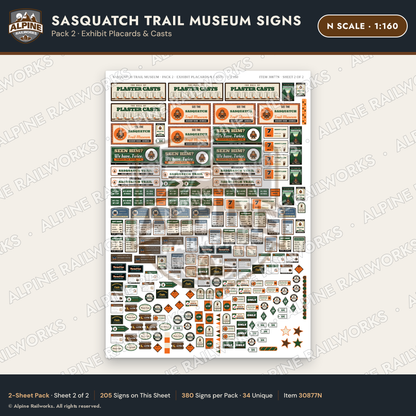 Alpine Railworks 30877N N Scale Roadside Signs - Bigfoot Museum