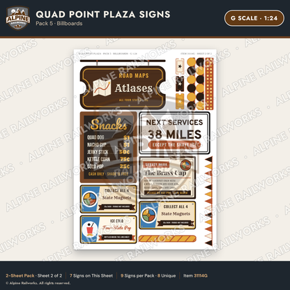 Alpine Railworks 31114G G Scale Roadside Signs - Four Corners
