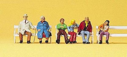Preiser 10027 HO Scale Passengers Seated On Benches