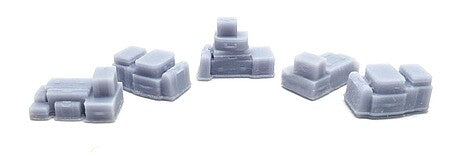 All Scale Miniatures 1600986 N Scale Luggage Stacks -- Unpainted 3D Printed (5)