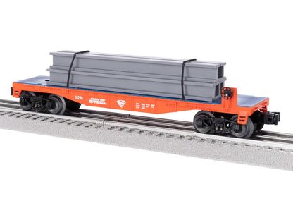 Lionel 6-2428290 O Gauge Superman Steel I-Beam Flatcar