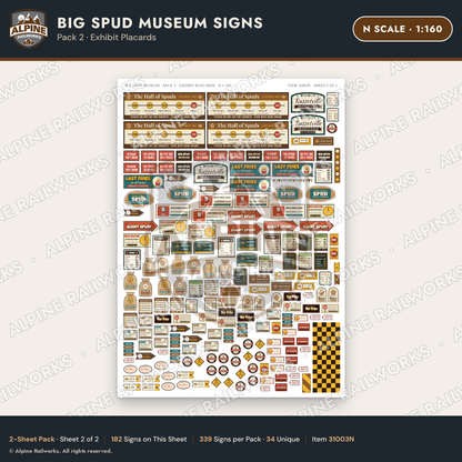 Alpine Railworks 31003N N Scale Roadside Signs - Potato Museum