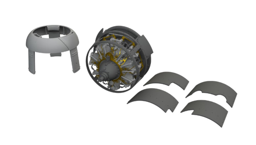 Eduard 648792 1/48 Aircraft- F4F3 Early Engine for EDU (Photo-Etch & Resin)