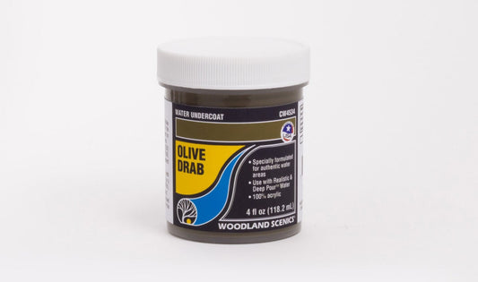 Woodland Scenics CW4534 All Scale Water Undercoat - Olive Drab