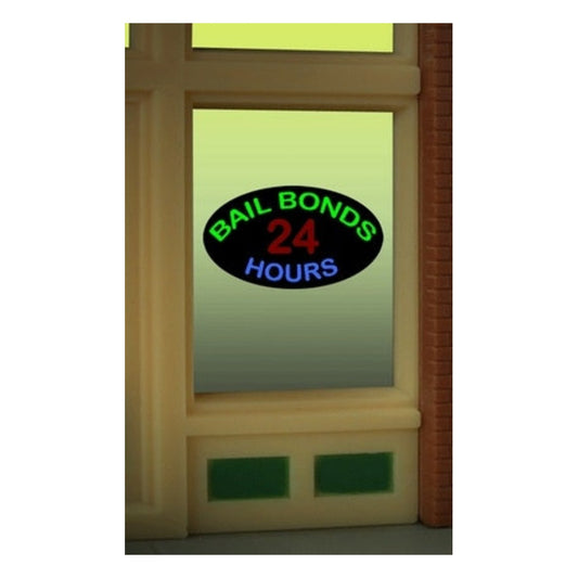 Miller Engineering 8880 O/HO Scale Bail Bonds Window Sign