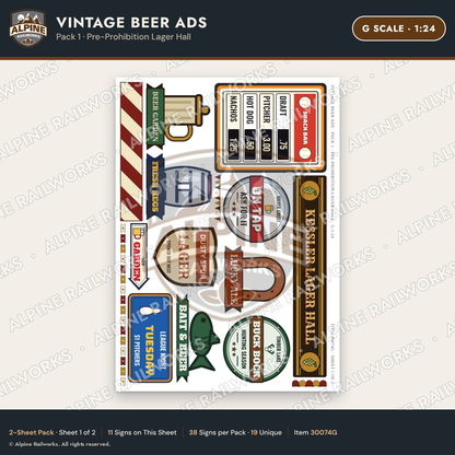 Alpine Railworks 30074G G Scale Vintage Beer Ads