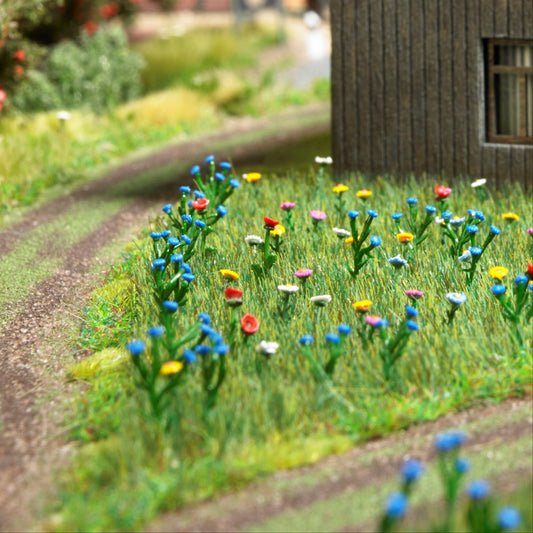 Busch 1271 HO Scale Summer Meadow Grass Mat & Flowers