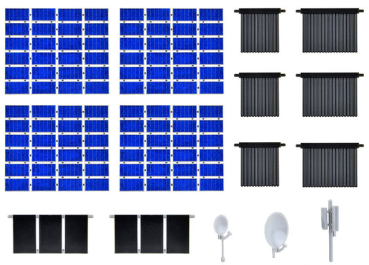 Kibri 38602 1/87 Scale Roof-Top Solar Panel And Satalite Dish Detail Set