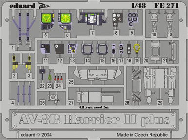 Eduard FE271 1/48 AV-8B Plus for Hasegawa Photo Etch Detail Set