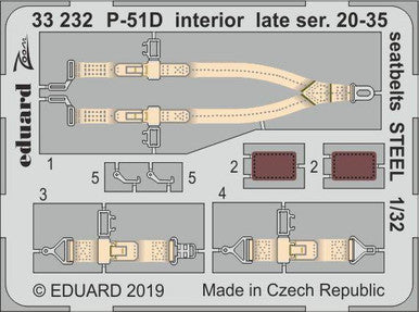 Eduard 33232 1/32 P-51D Interior Late Ser. 20-35 Seatbelts STEEL