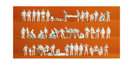 Preiser 16362 HO Scale Emergency Workers & Patients Kit, 52