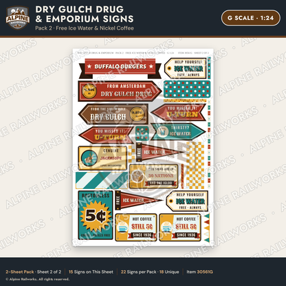 Alpine Railworks 30561G G Scale Roadside Signs - Western Drug Store