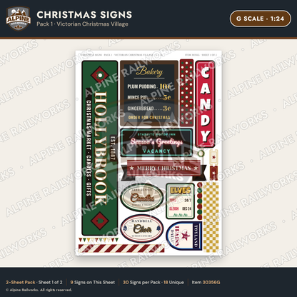 Alpine Railworks 30356G G Scale Christmas Signs