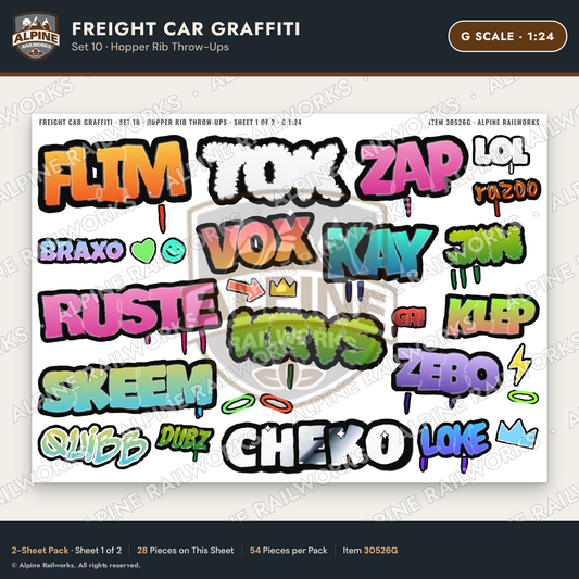 Alpine Railworks 30526G G Scale Freight Car Graffiti Cut-Outs