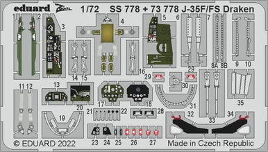 Eduard 73778 1/72 J-35F/FS Draken for Hasegawa/Hobby 2000